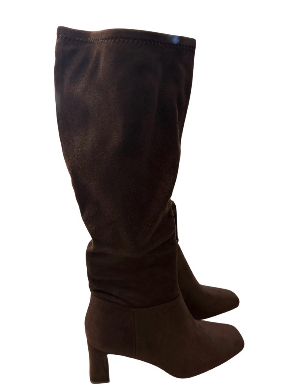 New Steve Madden Hunny Brown Square Toe Knee High Boots Size 8.5
